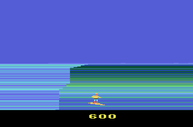 California Games Atari 2600 Screenshot: Beginning the surfing event...