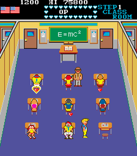 Mikie: High School Graffiti Arcade Screenshot: Game start.