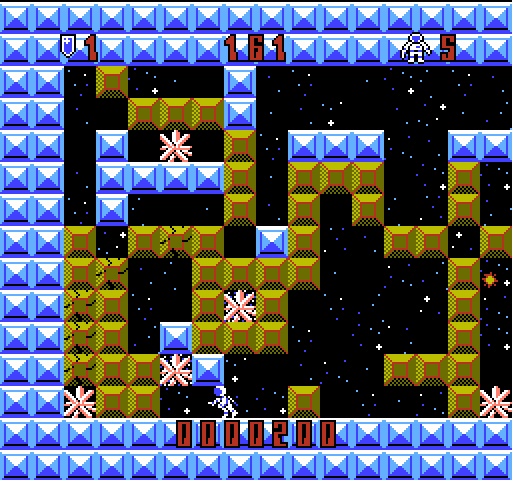 ShockWave NES / Famicom Screenshot: Move blocks to collect the crystals!
