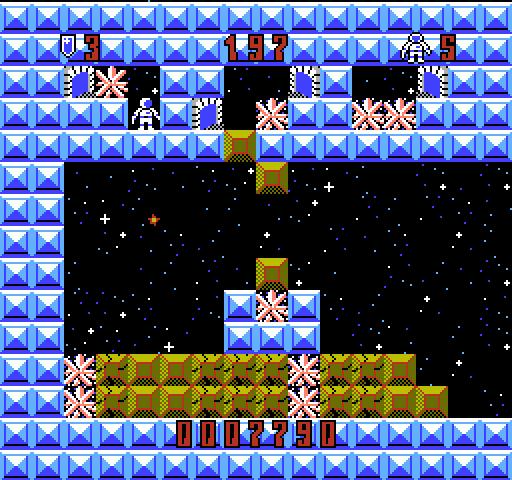 ShockWave NES / Famicom Screenshot: You'll need a clever strategy to collect all of these crystals...