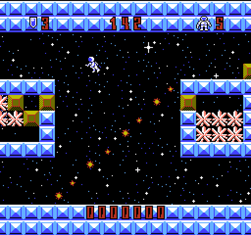 ShockWave NES / Famicom Screenshot: ShockWave is a puzzle game, but still has some action; Avoid all of the moving obstacles!