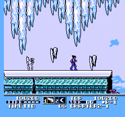 Low G Man NES / Famicom Screenshot: Don't get hit by falling ice.