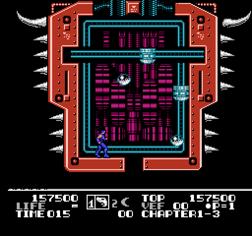 Low G Man NES / Famicom Screenshot: Attacking a giant metal head...