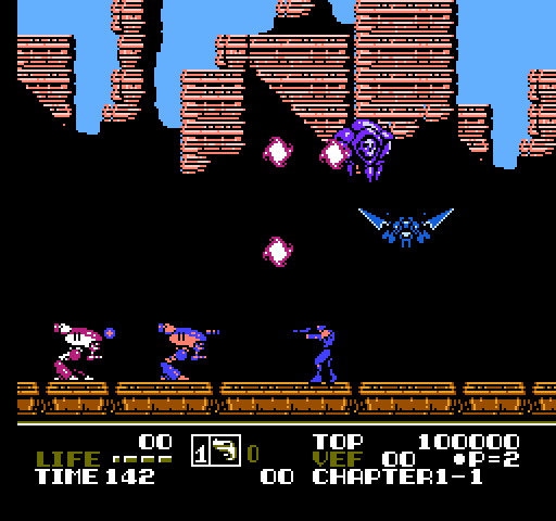 Low G Man NES / Famicom Screenshot: Under attack from all directions!