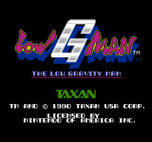 Low G Man NES / Famicom Screenshot: Title screen.