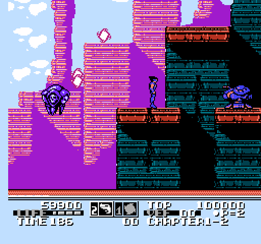 Low G Man NES / Famicom Screenshot: Some areas have numerous platforms.