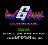 Low G Man for NES / Famicom - Title screen.