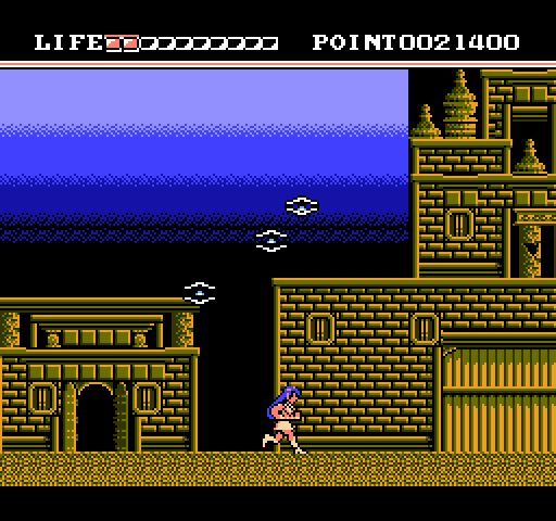 Mugen Senshi Valis: The Fantastic Soldier NES / Famicom Screenshot: Some strange flying things are chasing me!