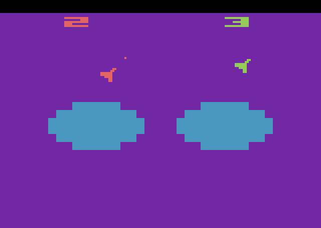 Combat Atari 2600 Screenshot: Jets are another flight option...