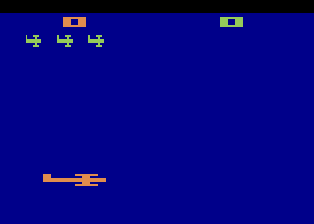 Combat Atari 2600 Screenshot: One large plane against three small ones...