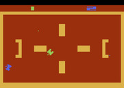 Combat for Atari 2600 - Playing Tank Pong where you'll need to bounce your shots off the walls first for them to count.