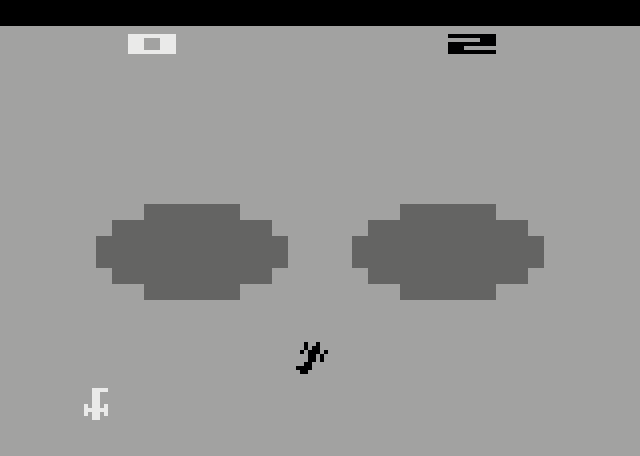 Combat Atari 2600 Screenshot: Starting a bi-plane battle.