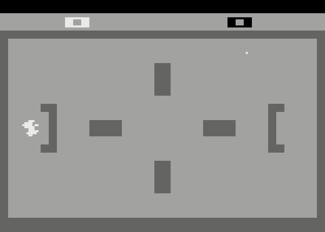 Combat Atari 2600 Screenshot: Invisible tanks; the tank only shows shortly when you fire.