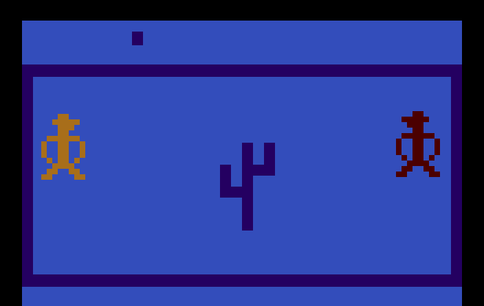 Outlaw Atari 2600 Screenshot: Starting screen; select game options here.