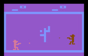 Outlaw for Atari 2600 - In this variation you can shoot apart the cactus.