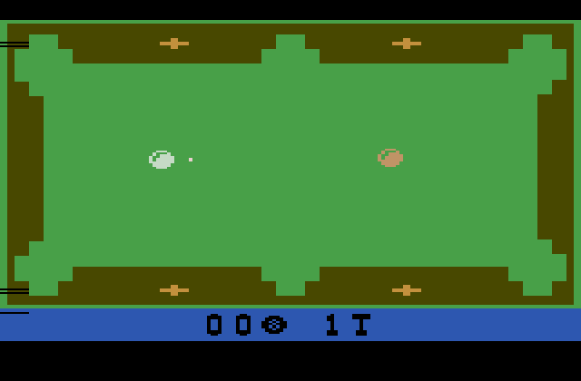 Trick Shot Atari 2600 Screenshot: Starting with a really simple shot.