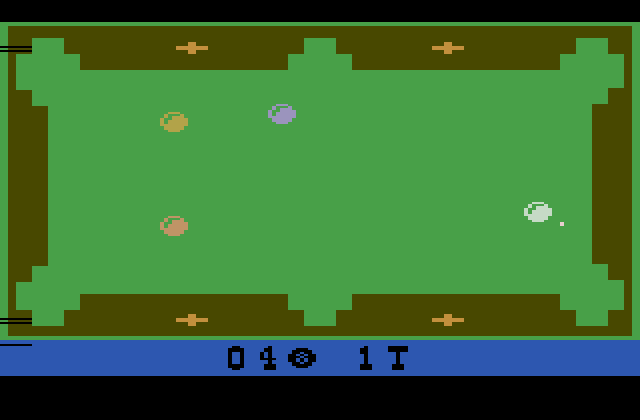 Trick Shot Atari 2600 Screenshot: A trickier shot...