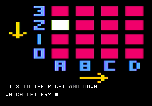 Bumble Games Apple II Screenshot: My first guess is wrong, here's a clue...