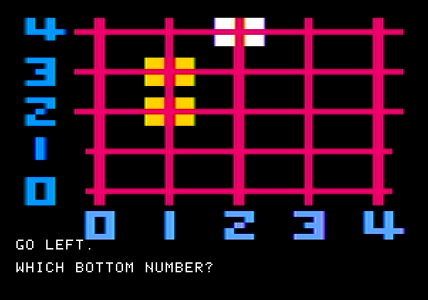 Bumble Games Apple II Screenshot: I guess wrong again, I need to try going left...