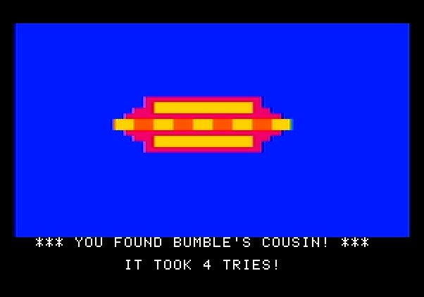 Bumble Games Apple II Screenshot: I found Bumble's cousin!