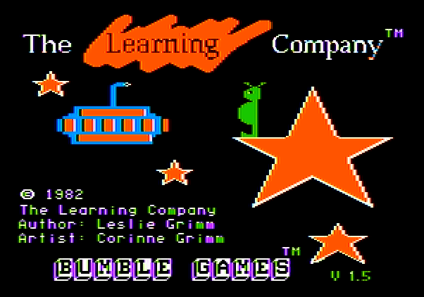 Bumble Games Apple II Screenshot: Title screen.