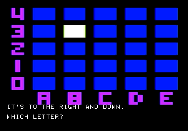 Bumble Games Apple II Screenshot: Can you locate the butterfly from the clues?