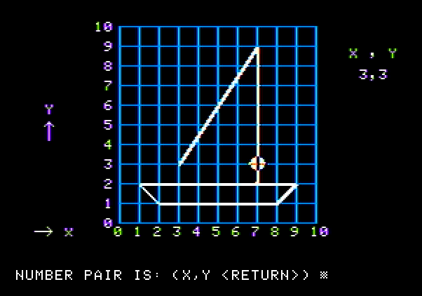 Bumble Games Apple II Screenshot: Connecting dots to form a picture.