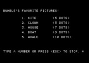 Bumble Games for Apple II - Choose one of Bumble's favorite pictures, or make your own.