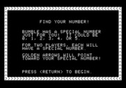 Bumble Games for Apple II - Find Your Number game instructions.
