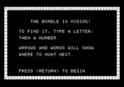 Bumble Games for Apple II - Bumble is Hiding game instructions.