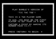 Bumble Games for Apple II - Tic Tac Toc game instructions.
