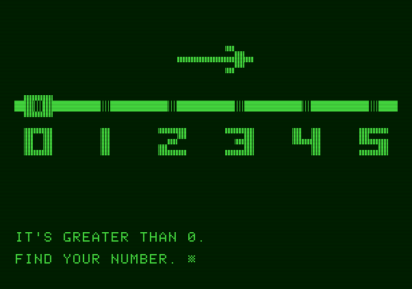 Bumble Games Apple II Screenshot: The number is greater than 0...