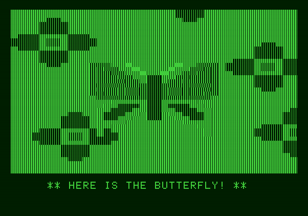 Bumble Games Apple II Screenshot: Here's the butterfly...