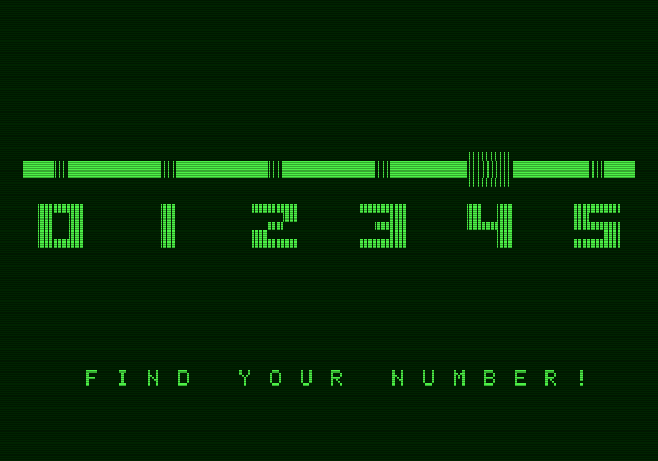 Bumble Games Apple II Screenshot: Find Your Number introduction.
