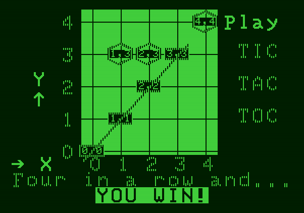 Bumble Games Apple II Screenshot: Tic Tac Toc game introduction.
