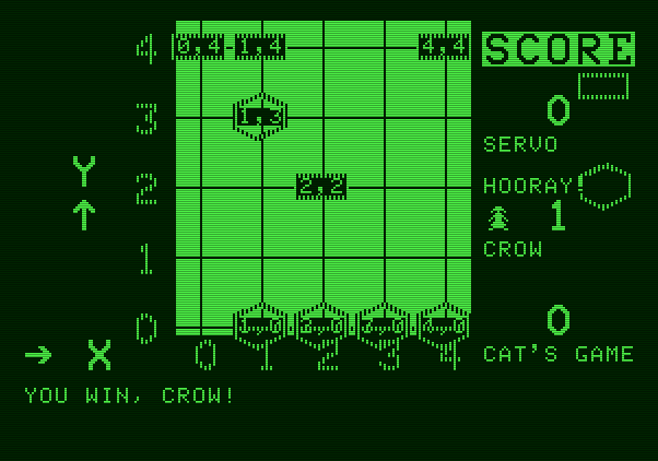 Bumble Games Apple II Screenshot: Tic Tac Toc is a two player game.