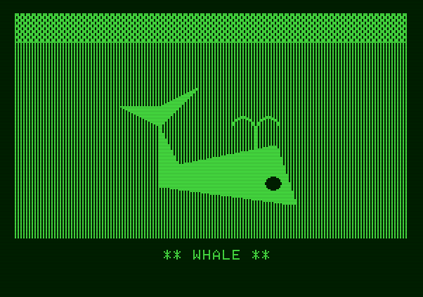 Bumble Games Apple II Screenshot: The completed whale image.