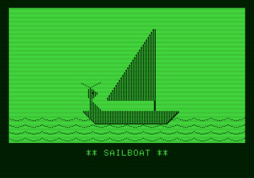 Bumble Games for Apple II - Here's the completed sailboat...