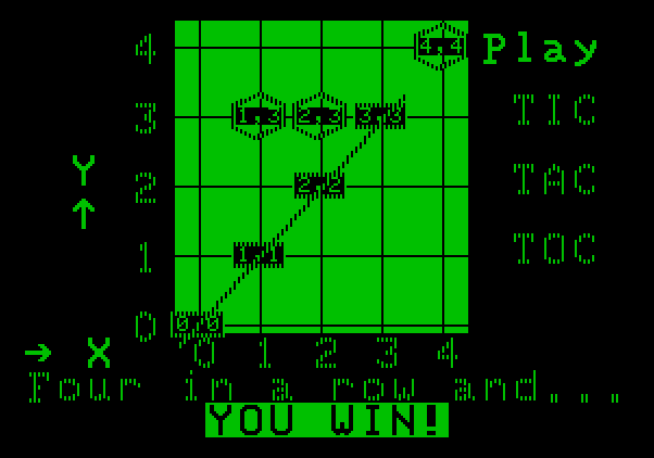 Bumble Games Apple II Screenshot: Tic Tac Toc game introduction.