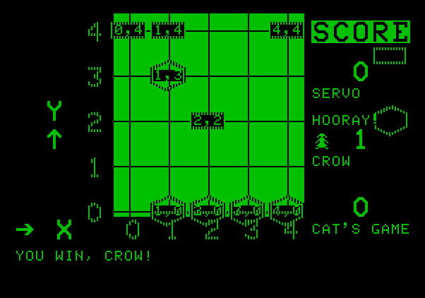 Bumble Games Apple II Screenshot: Tic Tac Toc is a two player game.