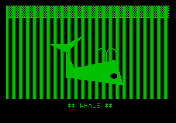 Bumble Games Apple II Screenshot: The completed whale image.