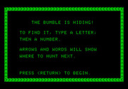Bumble Games for Apple II - Bumble is Hiding game instructions.