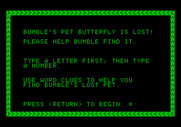 Bumble Games for Apple II - Lost Butterfly game instructions.