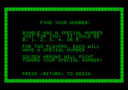 Bumble Games for Apple II - Find Your Number game instructions.