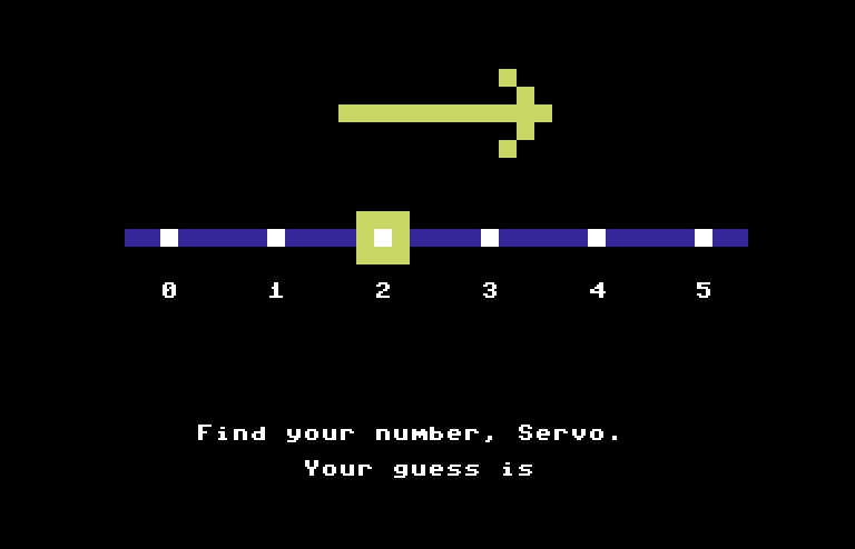 Bumble Games Commodore 64 Screenshot: The number is to the right of my last guess...