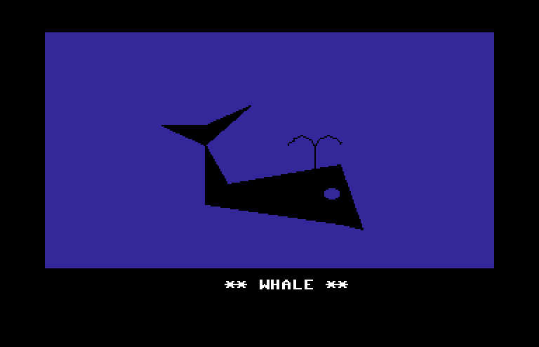 Bumble Games Commodore 64 Screenshot: Here's the completed whale...