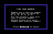 Bumble Games for Commodore 64 - Find Your Number game instructions.