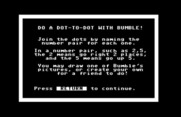 Bumble Games for Commodore 64 - Dot to Dot game instructions.