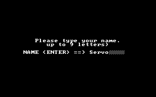 Bumble Games IBM PC/Compatibles Screenshot: Enter your name to begin.