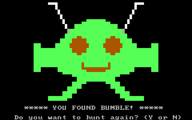 Bumble Games IBM PC/Compatibles Screenshot: Success! Play again?